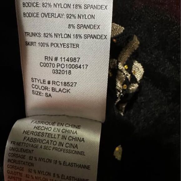 Revolution Dancewear Women’s Black and Gold Ballet Dance Leotard - Picture 8 of 8